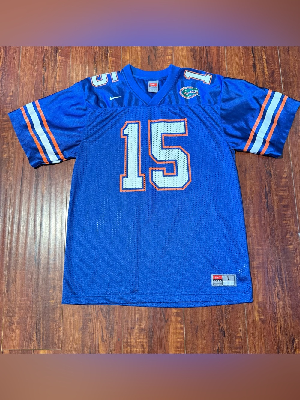 Tim Tebow Nike Boys/Kid Sz Lrg Florida Gators Football Jersey #15 Blue Read Info